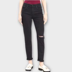 LOFT Girlfriend Jeans in Washed Black 29 Relaxed Fit Loose Mid-rise Tapered 8